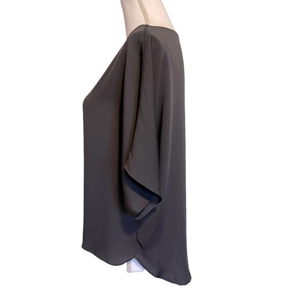 Milly Grey Silk Short Sleeve High Low Blouse Small - Picture 4 of 10